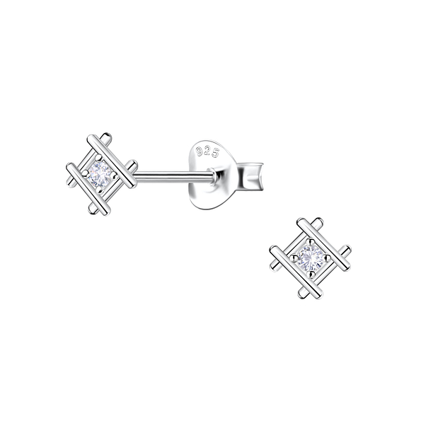Wholesale Sterling Silver Geometric Ear Studs - JD22679