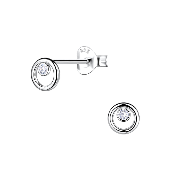 Wholesale Sterling Silver Circle Ear Studs - JD22681