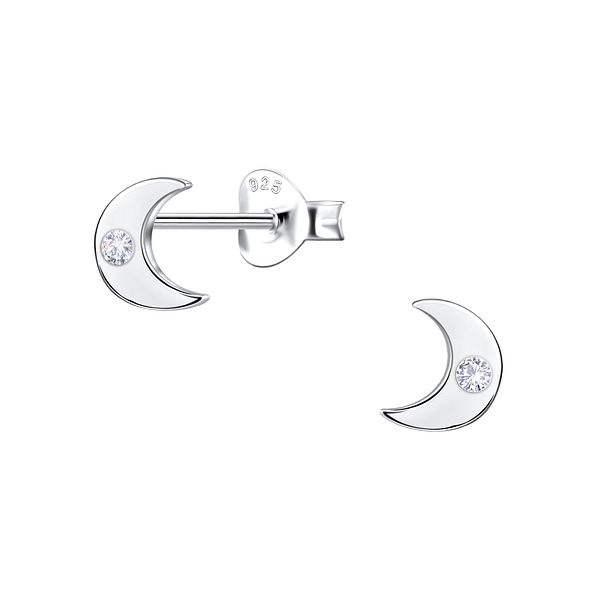 Wholesale Sterling Silver Moon Ear Studs - JD22697
