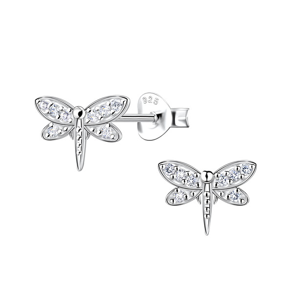 Wholesale Sterling Silver Dragonfly Ear Studs - JD22104