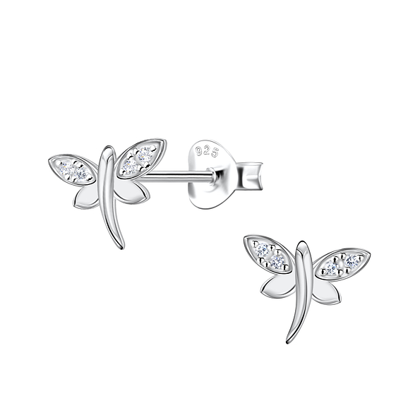 Wholesale Sterling Silver Dragonfly Ear Studs - JD22105