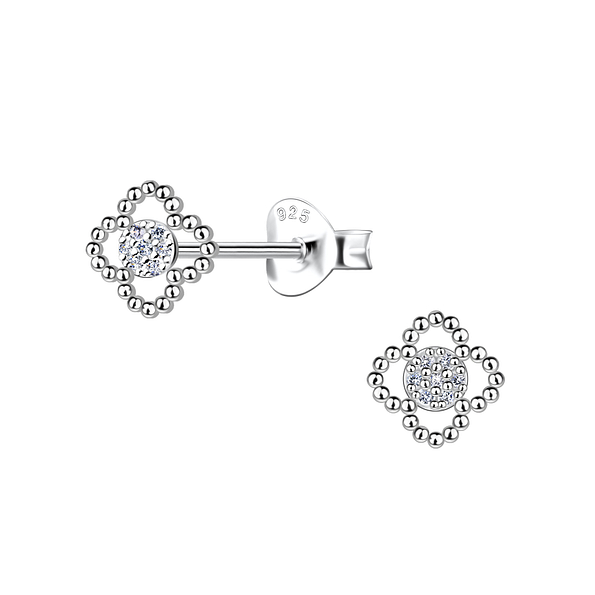 Wholesale Sterling Silver Flower Ear Studs - JD22404