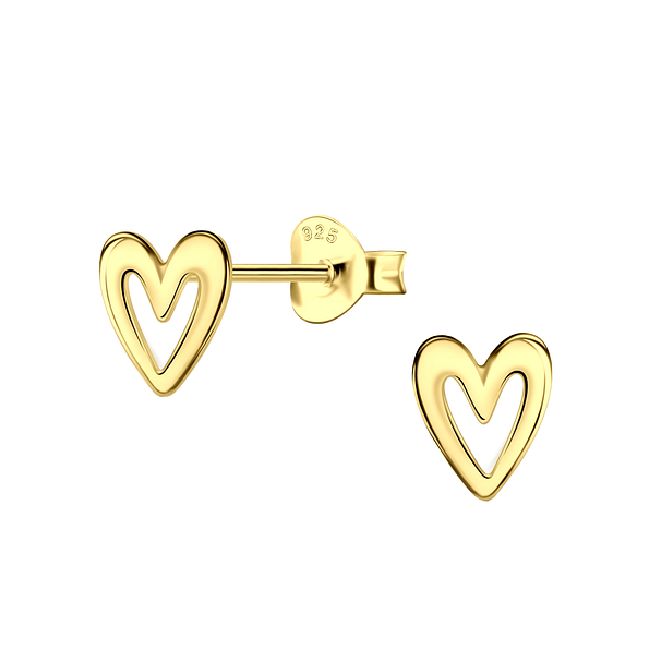 Wholesale Sterling Silver Heart Ear Studs - JD23367