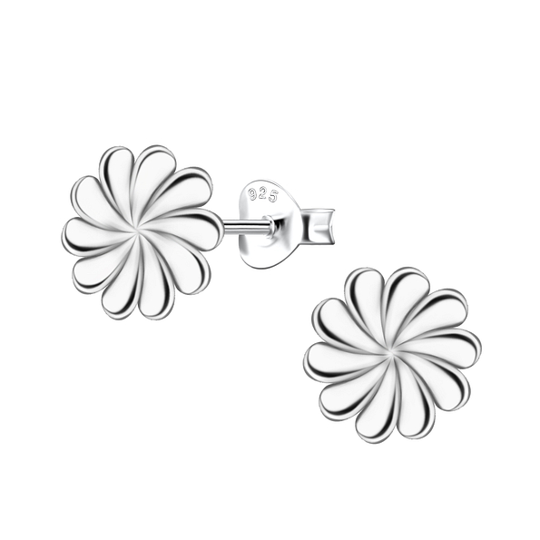 Wholesale Sterling Silver Flower Ear Studs - JD22650