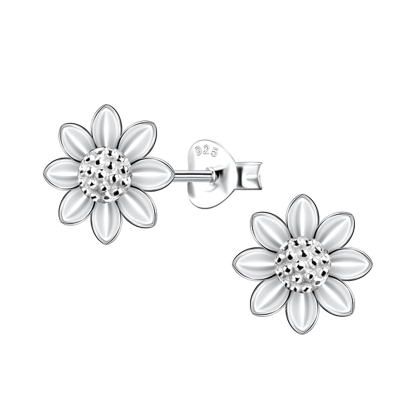 Wholesale Sterling Silver Flower Ear Studs - JD22651