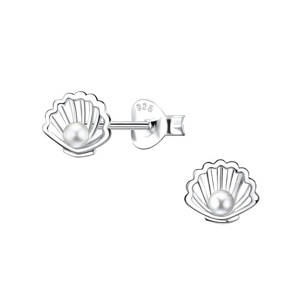 Wholesale Sterling Silver Shell Ear Studs - JD23263