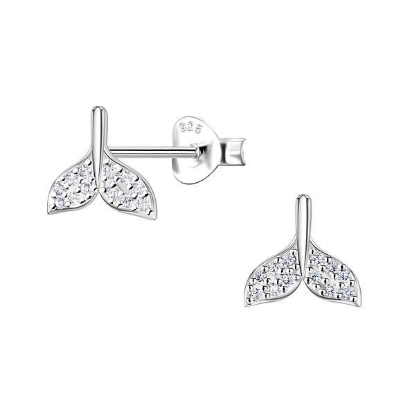 Wholesale Sterling Silver Mermid Tail Ear Studs - JD23266