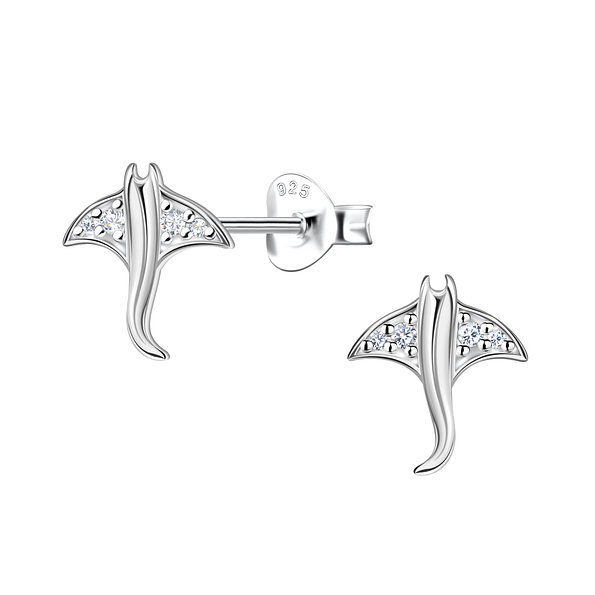 Wholesale Sterling Silver Stingray Ear Studs - JD23271