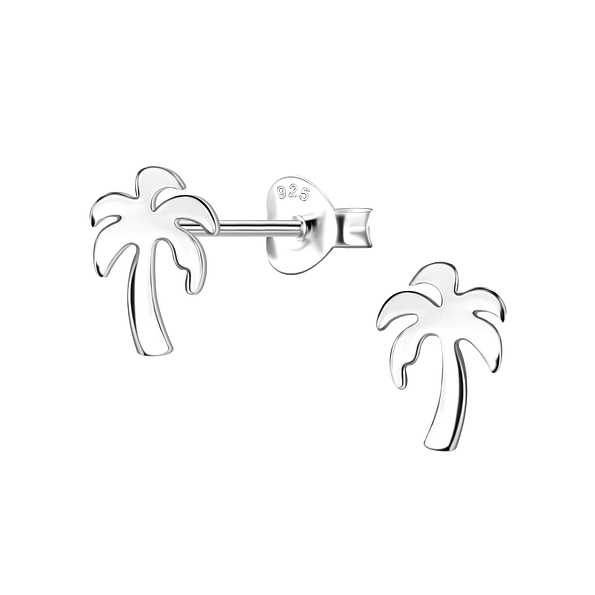 Wholesale Sterling Silver Palm Tree Ear Studs - JD23274