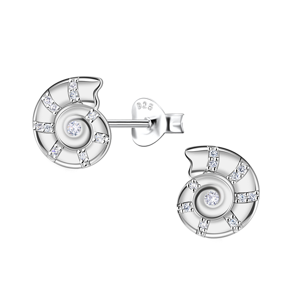 Wholesale Sterling Silver Shell Ear Studs - JD23456 Wholesale Sterling Silver Shell Ear Studs - JD23456