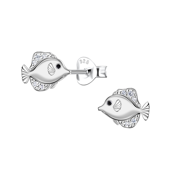 Wholesale Sterling Silver Fish Ear Studs  - JD23279