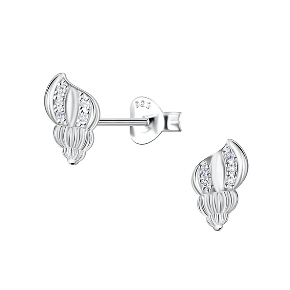 Wholesale Sterling Silver Shell Ear Studs - JD23281