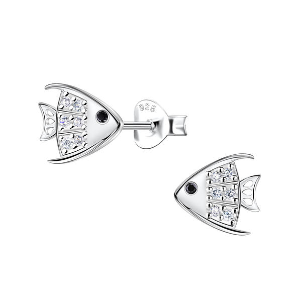 Wholesale Sterling Silver Fish Ear Studs - JD23437