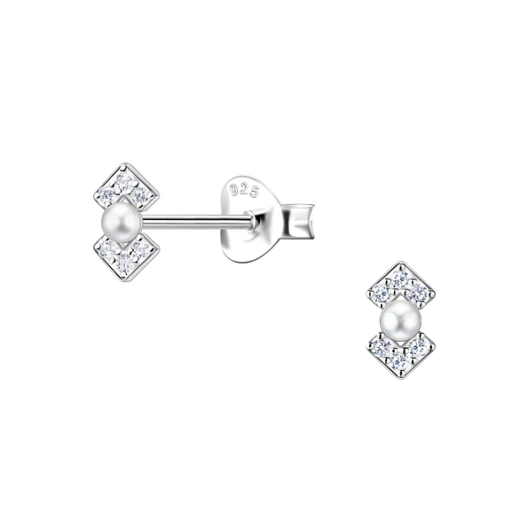 Wholesale Sterling Silver Geometric Ear Studs - JD23291
