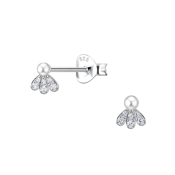 Wholesale Sterling Silver Flower Ear Studs - JD23292
