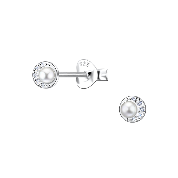Wholesale Sterling Silver Round Ear Studs  - JD23295