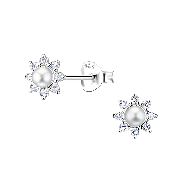 Wholesale Sterling Silver Sun Ear Studs - JD23305