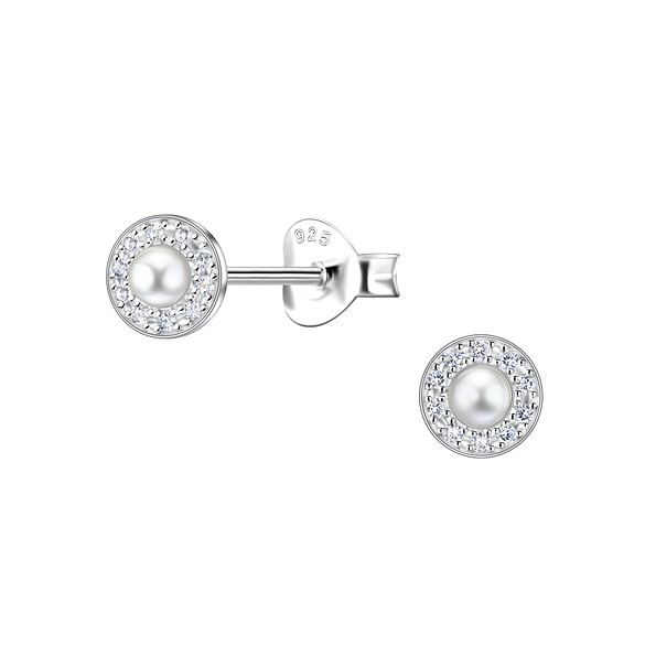 Wholesale Sterling Silver Round Ear Studs  - JD23310
