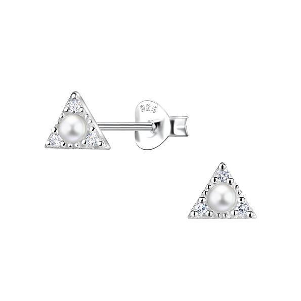 Wholesale Sterling Silver Triangle Ear Studs - JD23312