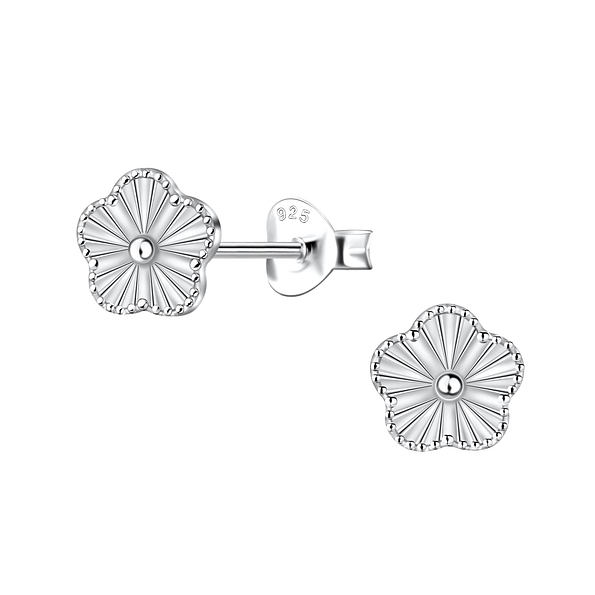 Wholesale Sterling Silver Flower Ear Studs - JD22117