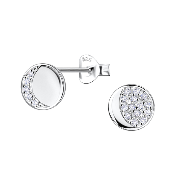 Wholesale Sterling Silver Round Ear Studs  - JD22446