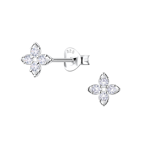 Wholesale Sterling Silver Flower Ear Studs - JD22912
