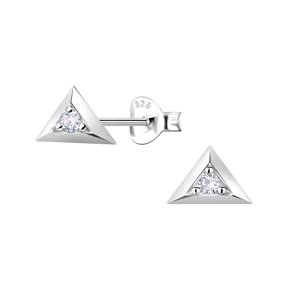 Wholesale Sterling Silver Triangle Ear Studs - JD22914