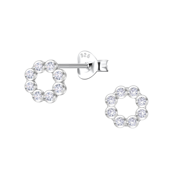 Wholesale Sterling Silver Flower Ear Studs - JD22917