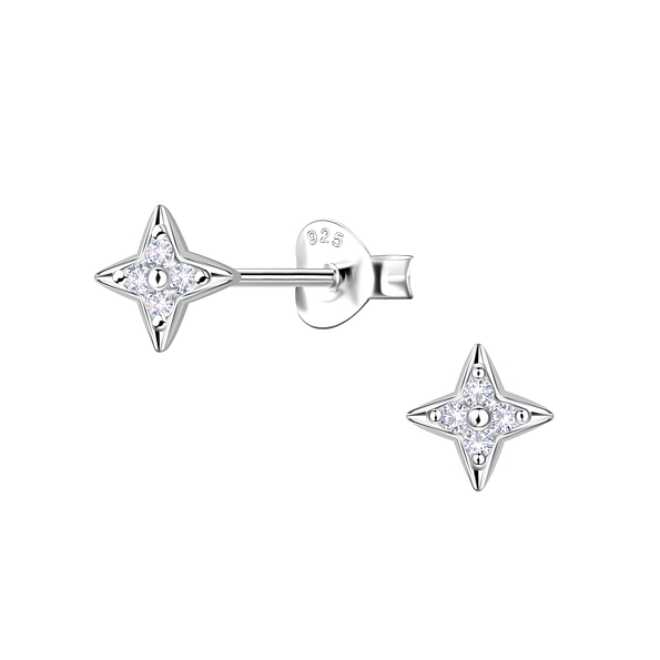 Wholesale Sterling Silver Flower Ear Studs - JD22918