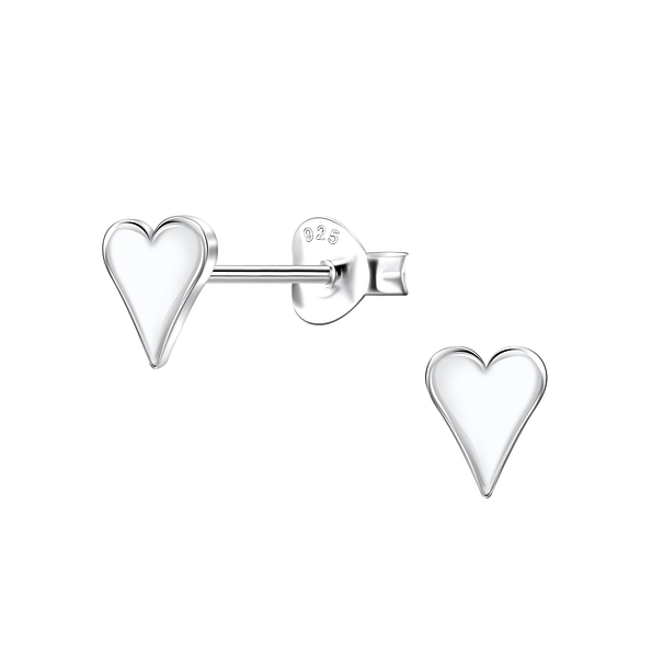 Wholesale Sterling Silver Heart Ear Studs - JD23438