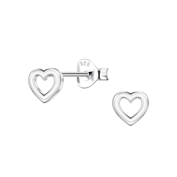 Wholesale Sterling Silver Heart Ear Studs - JD23439