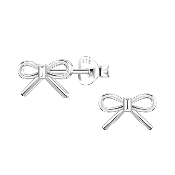 Wholesale Sterling Silver Bow Ear Studs - JD23440