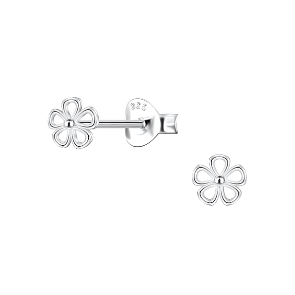Wholesale Sterling Silver Flower Ear Studs - JD23441