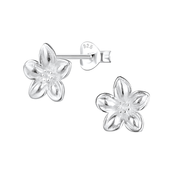 Wholesale Sterling Silver Flower Ear Studs - JD23442