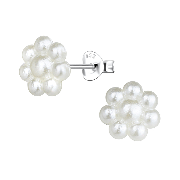 Wholesale Sterling Silver Flower Ear Studs - JD10273