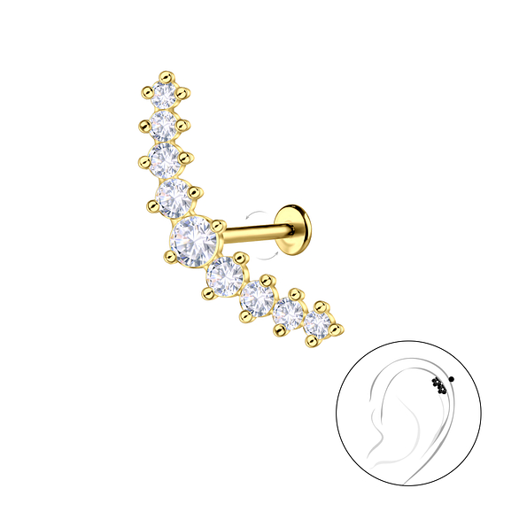 Wholesale Sterling Silver Geometric with Titanium Labret - JD22991