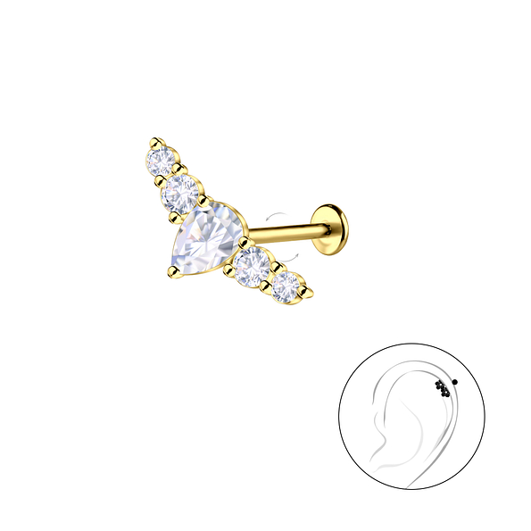 Wholesale Sterling Silver Geometric with Titanium Labret - JD22996