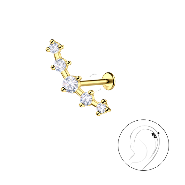 Wholesale Sterling Silver Geometric with Titanium Labret - JD23021