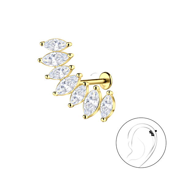 Wholesale Sterling Silver Geometric with Titanium Labret - JD23045