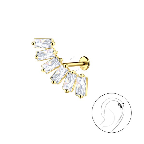 Wholesale Sterling Silver Geometric with Titanium Labret - JD23050