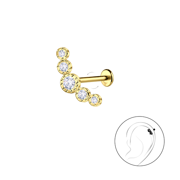 Wholesale Sterling Silver Geometric with Titanium Labret - JD23055