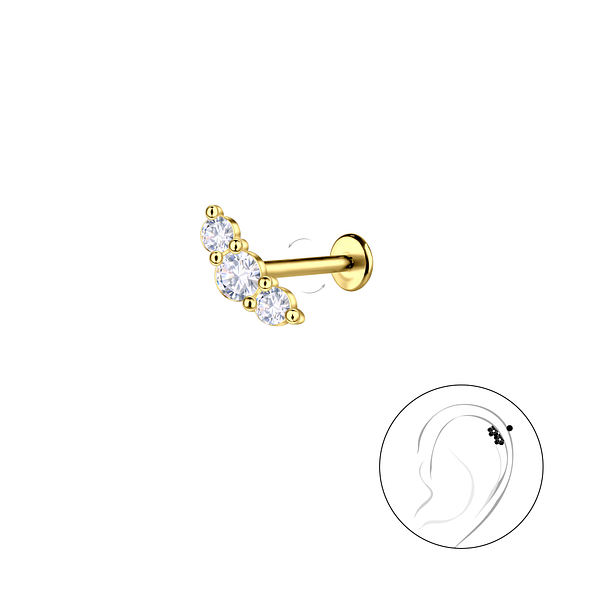Wholesale Sterling Silver Geometric with Titanium Labret - JD23060