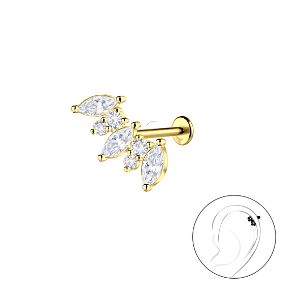 Wholesale Sterling Silver Geometric with Titanium Labret - JD23079
