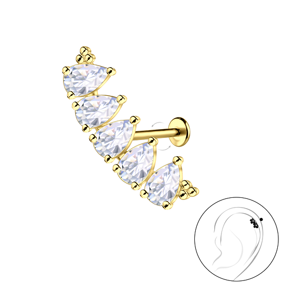 Wholesale Sterling Silver Geometric with Titanium Labret - JD23084
