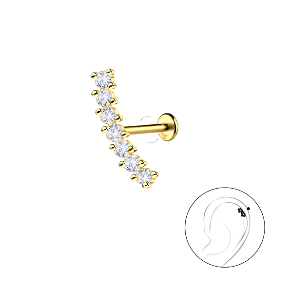 Wholesale Sterling Silver Geometric with Titanium Labret - JD23089