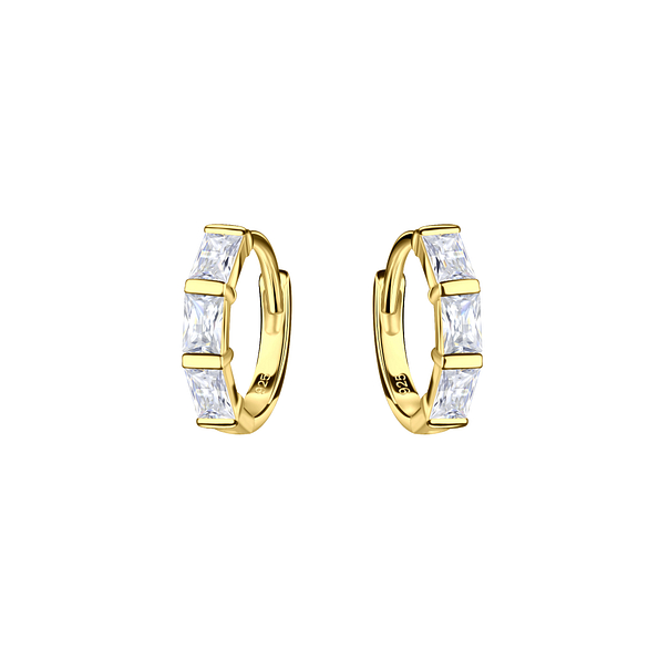 Wholesale 11mm Sterling Silver Geometric Huggie Earrings - JD22393