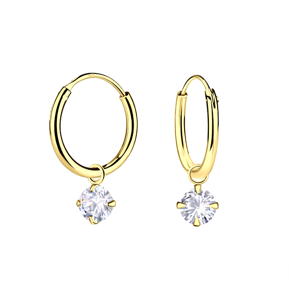 Wholesale 4mm Cubic Zirconia Charm Ear Hoops - JD23183