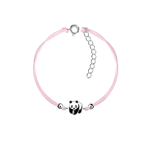 Wholesale Sterling Silver Panda Cord Bracelet - JD23159