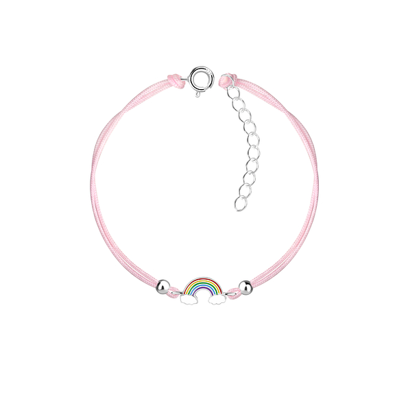 Wholesale Sterling Silver Rainbow Cord Bracelet - JD20889