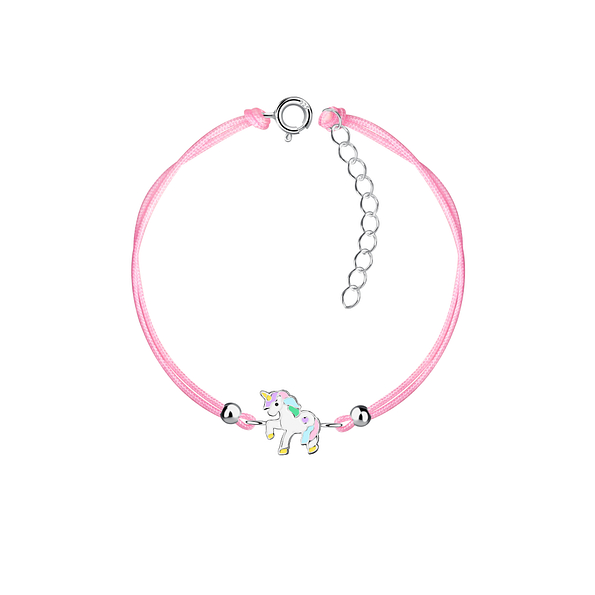 Wholesale Sterling Silver Unicorn Cord Bracelet - JD23168